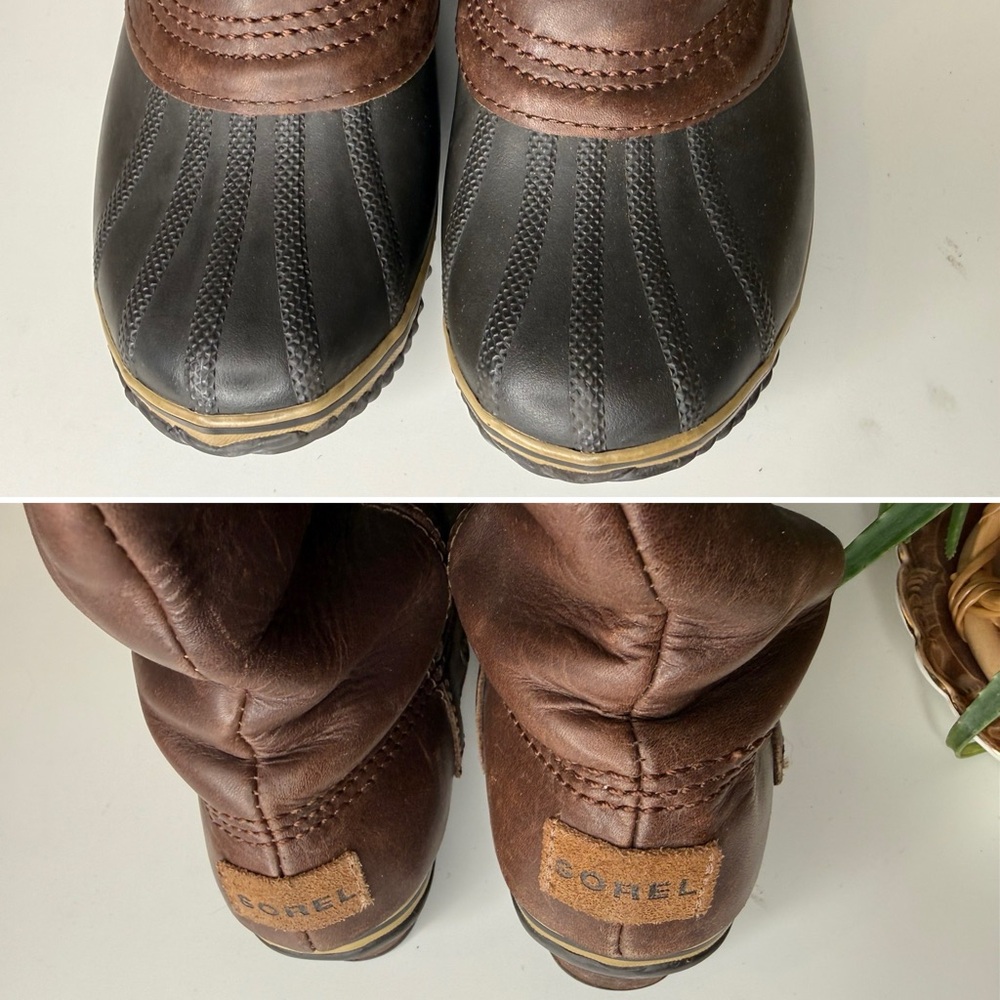 Sorel Slimpack Tall Duck Boots Brown Leather Waterproof Riding Boot 8.5 NL2007 - Picture 9 of 15